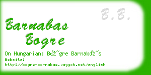 barnabas bogre business card